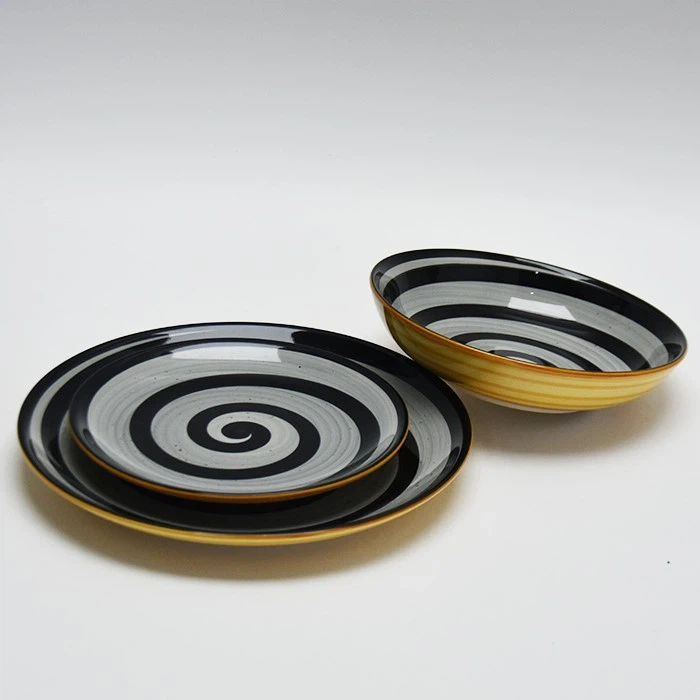 Modern And Rustic 24-Piece Ceramic Plate Set Modern And Rustic 24-Piece Ceramic Plate Set