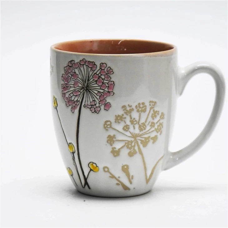 Wholesale Two Tone Color Glazed Blowball Design Ceramic Coffee Mug Wholesale Two Tone Color Glazed Blowball Design Ceramic Coffee Mug