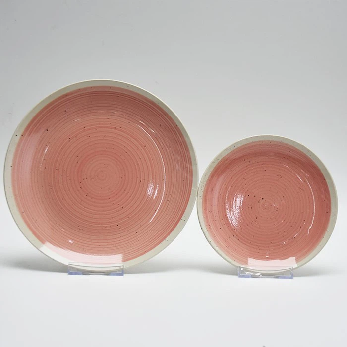 pink stoneware with speckles pink stoneware with speckles