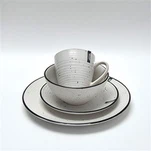 16pcs গ্লাসড এবং এমবসড ডিনারওয়্যার