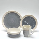 16 পিসিএস মিস্টিক গ্রে চিপ প্রতিরোধী ডিনারওয়্যার