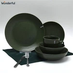 20 পিসি গ্রিন মাটির পাত্রে ডিনারওয়্যার