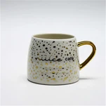 375 সিসি হোলসেল স্প্রে পয়েন্ট বড় পেট সিরামিক কফি মগ ইলেক্ট্রোপ্লেটেড হ্যান্ডেল সহ