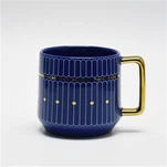 453 সিসি পাইকারি প্যাড প্রিন্টিং সিরামিক কফি মগ ইলেক্ট্রোপ্লেটেড হ্যান্ডেল সহ