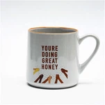 520 সিসি পাইকারি প্যাড প্রিন্টিং সিরামিক কফি মগ ব্রাউন এজ সহ