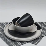 কালো এবং সাদা টু টোন ডিনারওয়্যার