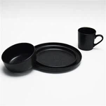 কালো ফুলের এমবসড ডিনারওয়্যার সেট