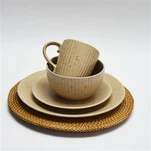 16 পিসি ক্রিম হলুদ স্টোনওয়্যার ডিনার সেট