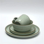 সবুজ দাগযুক্ত আইসক্রিম স্টোনওয়্যার ডিনার সেট