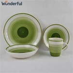 হ্যান্ডপেইন্টেড সবুজ ডিনার সেট