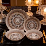 রেডিয়াল-প্যাটার্নযুক্ত 3D-মুদ্রিত সিরামিক ডিনারওয়্যার